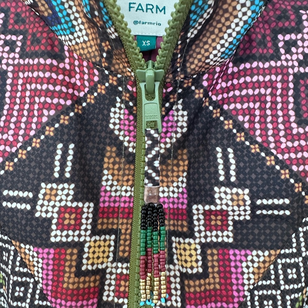 Farm Rio Tropical Forest Metallic Patterned Dress/Jacket - Picture 7 of 10